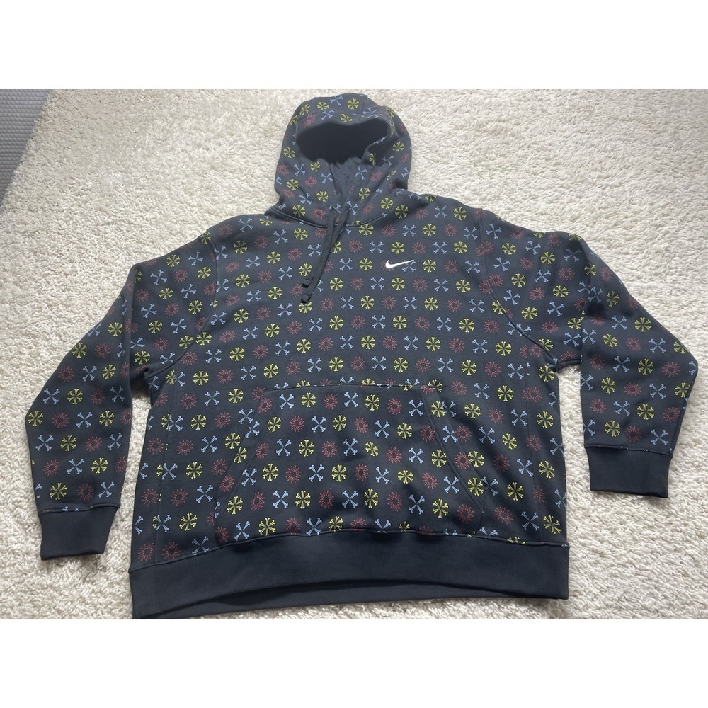 Nike Pinwheel Monogram Club Fleece Hoodie  Men's Size XXL 2XL EUC